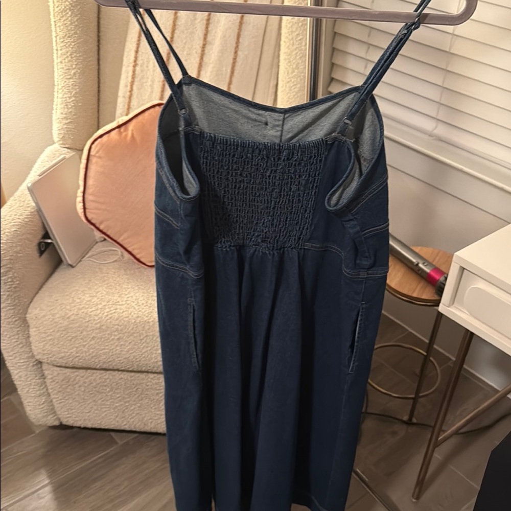 Universal Thread Dark Blue Button-Down Midi Dress - image 2